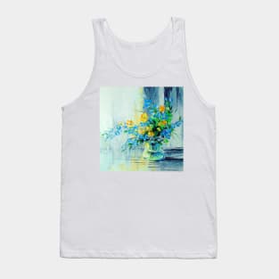 A bouquet of blue and yellow flowers Tank Top